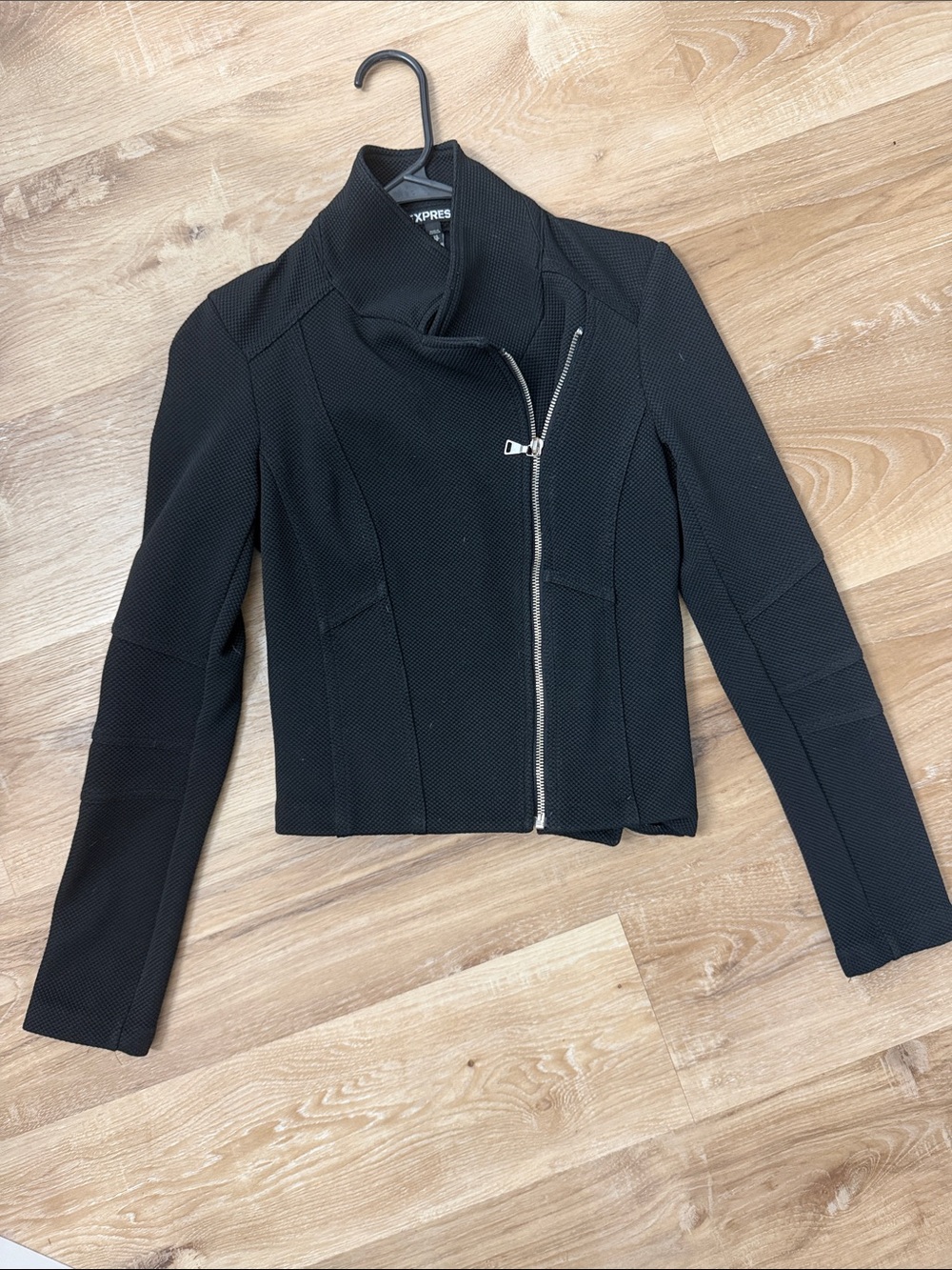 Express Black Asymmetric Zip Moto Blazer Jacket